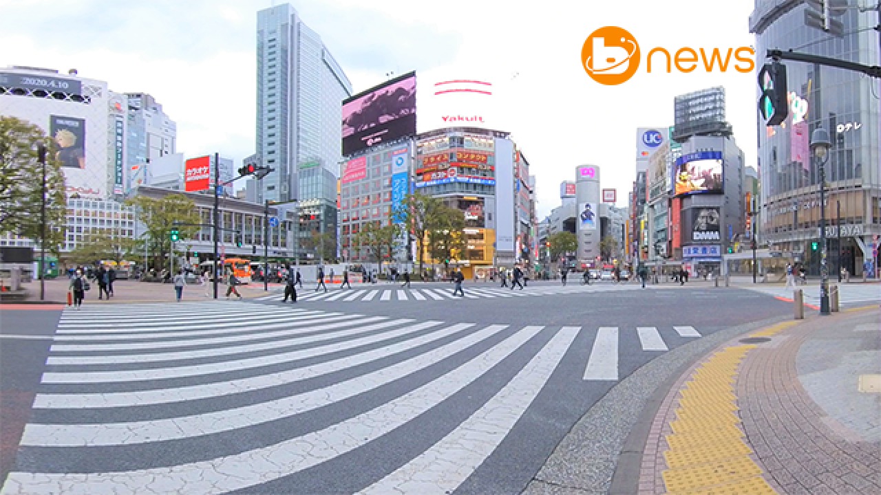 緊急事態宣言ビフォーアフター 渋谷スクランブル交差点 Blinky